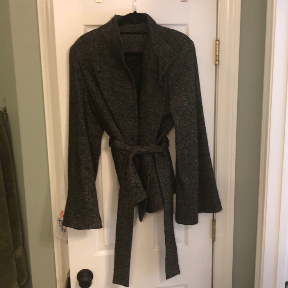 Belted Herringbone Blazer